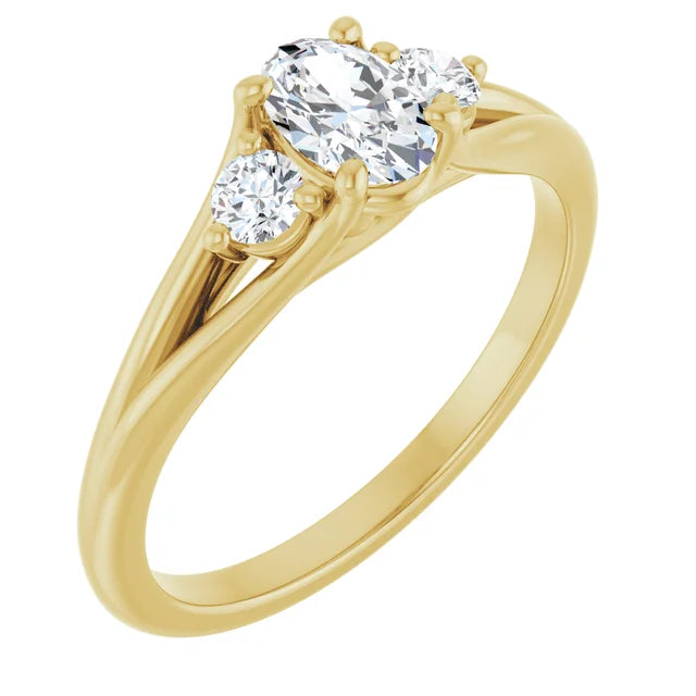 The Oval Elowen™ Setting in 14k yellow gold