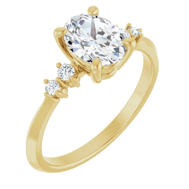 The Oval Ariselle™ Setting in 14k yellow gold
