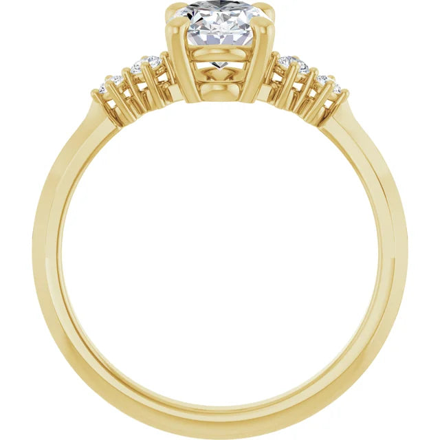 The Oval Ariselle™ Setting in 14k yellow gold