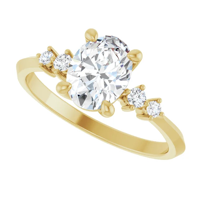 The Oval Ariselle™ Setting in 14k yellow gold