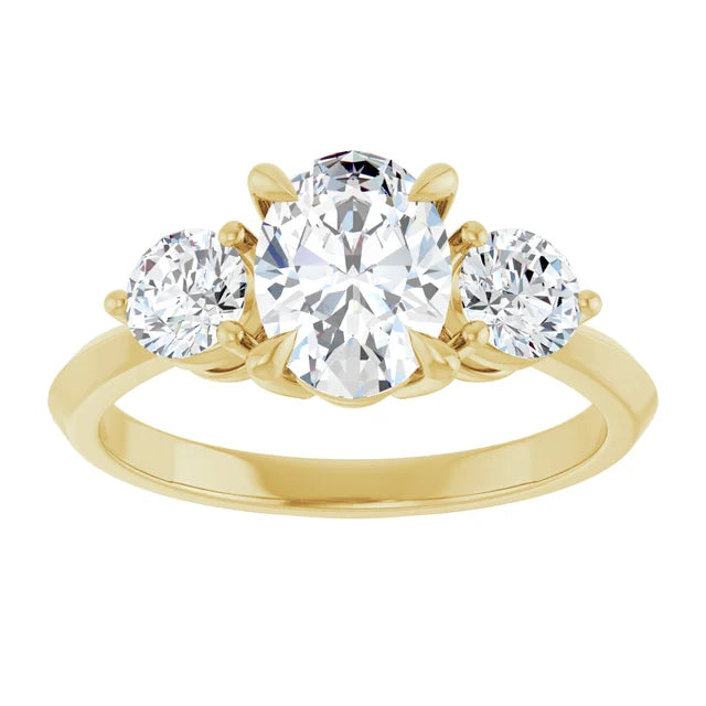 The Oval Solenne™ Setting in 14k yellow gold