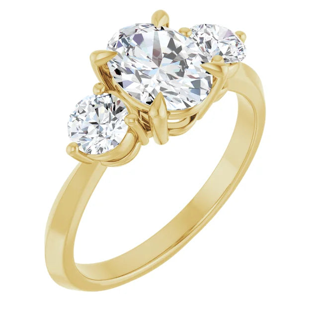 The Oval Solenne™ Setting in 14k yellow gold