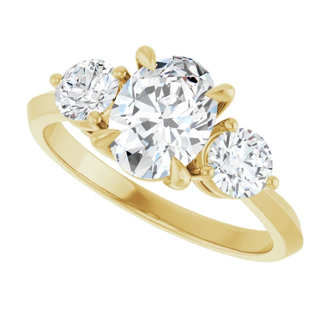 The Oval Solenne™ Setting in 14k yellow gold