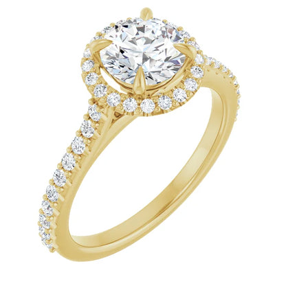 The Round Solara™ Setting in 14k yellow gold
