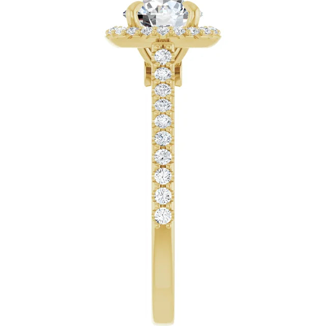 The Round Solara™ Setting in 14k yellow gold