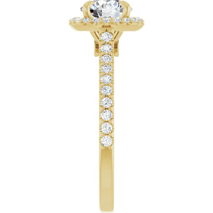 The Round Solara™ Setting in 14k yellow gold