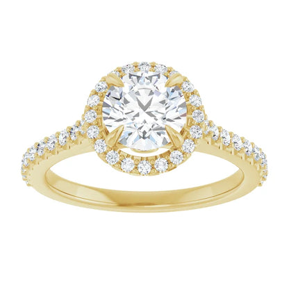 The Round Solara™ Setting in 14k yellow gold