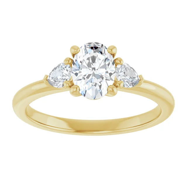 The Oval Seraphielé™ Setting in 14k yellow gold