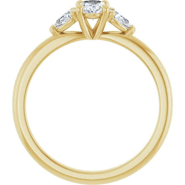 The Oval Seraphielé™ Setting in 14k yellow gold