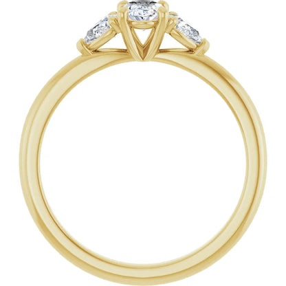 The Oval Seraphielé™ Setting in 14k yellow gold