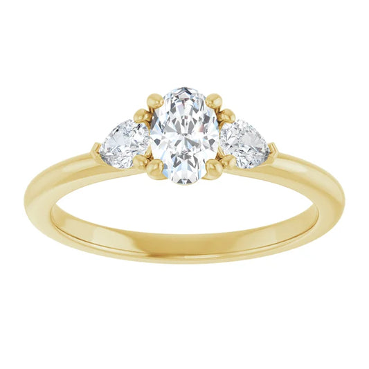 The Oval Seraphielé™ Setting in 14k yellow gold