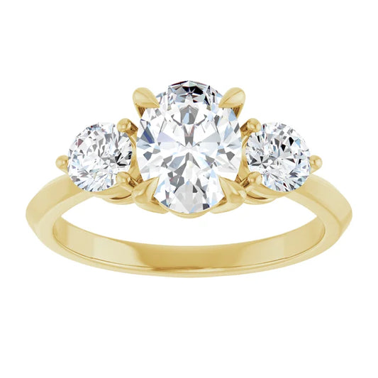 The Oval Solenne™ Setting in 14k yellow gold