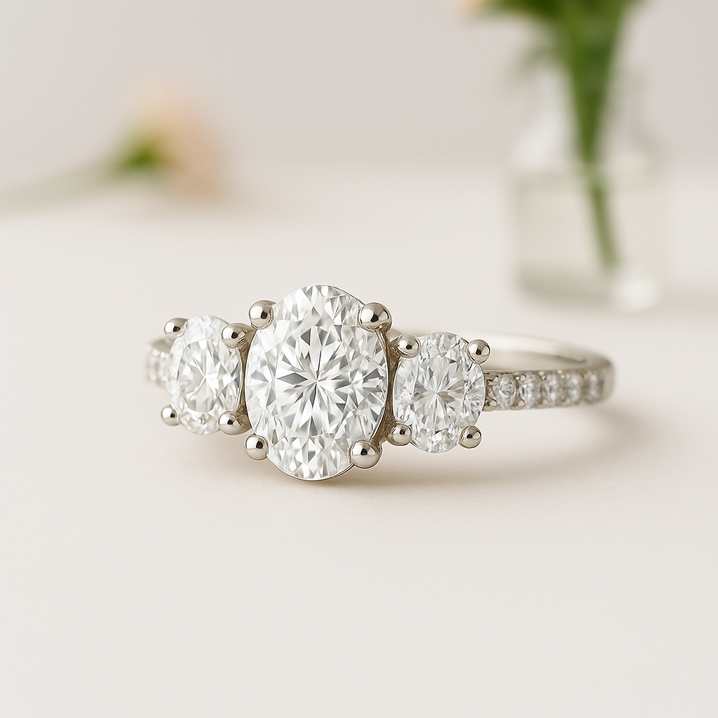 The Oval Trinity™ Setting in platinum