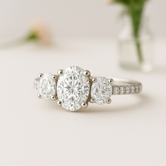 The Oval Trinity™ Setting in 14k white gold
