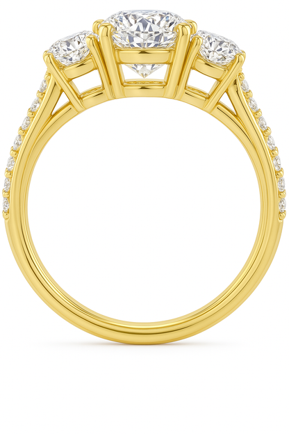 The Oval Trinity™ Setting in 14k yellow gold